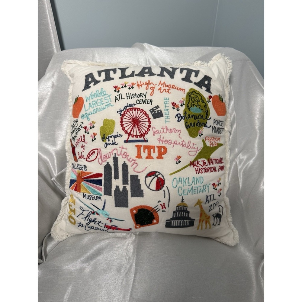 Atlanta Embroidered Decorative Throw Pillow Landmarks‎ ITP Southern Hospitality